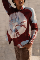 BURGUNDY TIE DYE BLOUSE