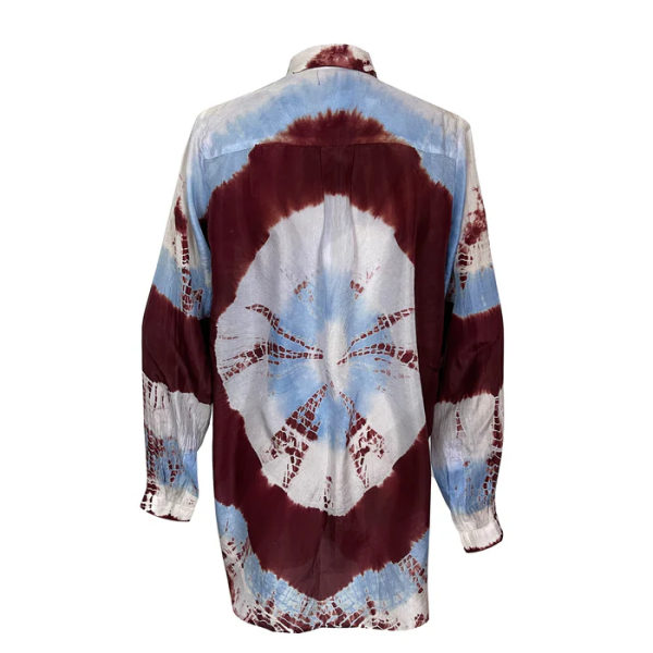 BURGUNDY TIE DYE BLOUSE - Image 2