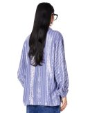 Laminated batwing shirt