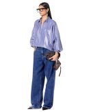 Laminated batwing shirt