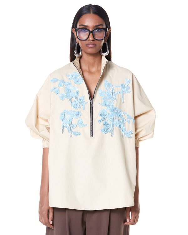 Bouquet zip-up batwing shirt - Image 2
