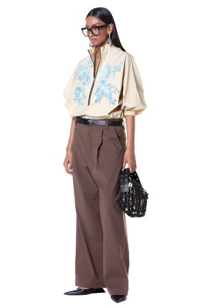 Bouquet zip-up batwing shirt
