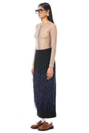 HANDCRAFTED DRIPS MAXI SKIRT
