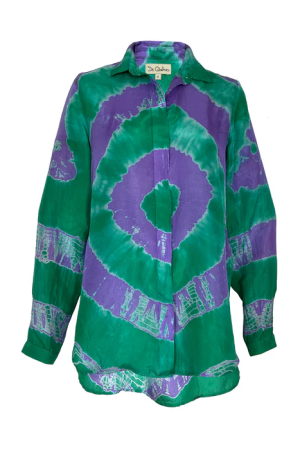GREEN TIE DYE BLOUSE