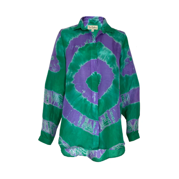 GREEN TIE DYE BLOUSE