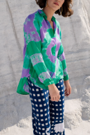 GREEN TIE DYE BLOUSE