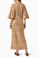 LA SIRENUSE LACE V-NECK LACE LONG DRESS