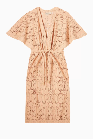 LA SIRENUSE LACE V-NECK LACE LONG DRESS