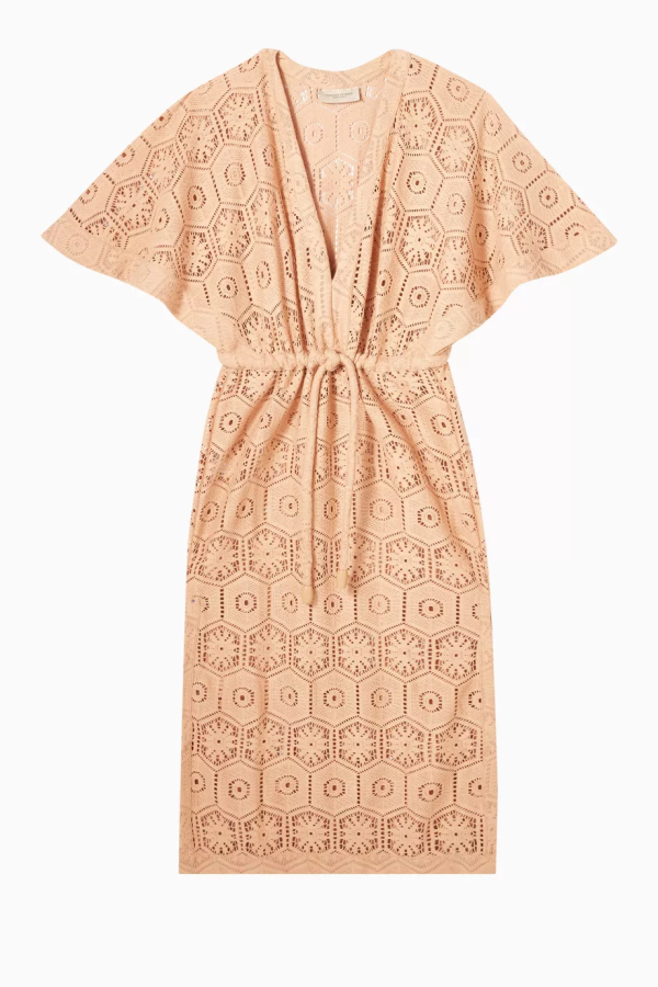 LA SIRENUSE LACE V-NECK LACE LONG DRESS