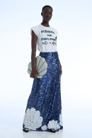 SEQUIN LONG SKIRT SEA SHELLS