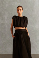 SOLID INAMORATA SIDE-SLIT LONG SKIRT