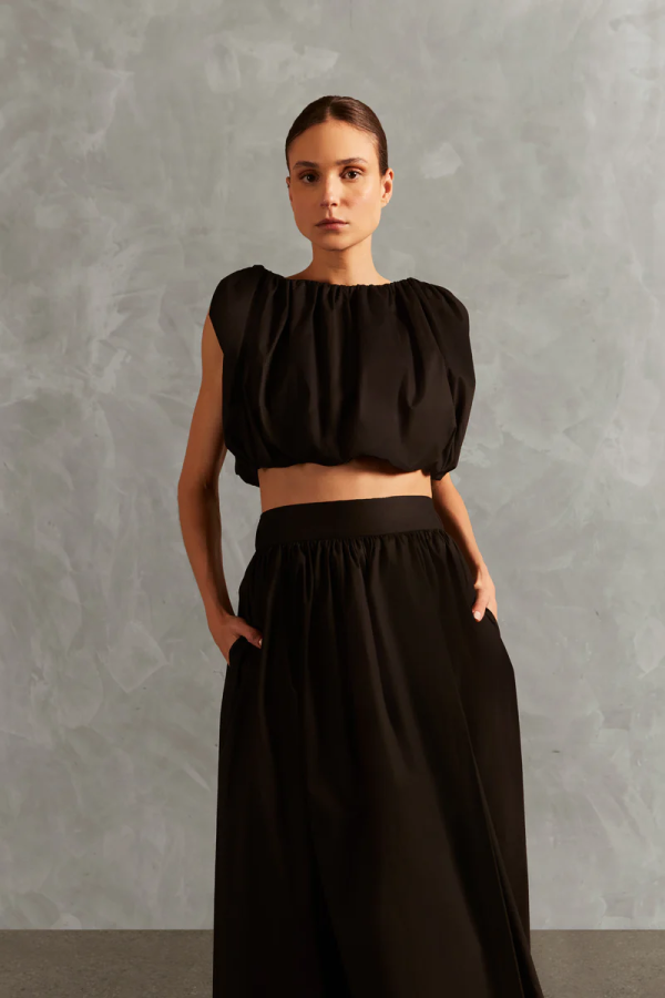 SOLID INAMORATA SIDE-SLIT LONG SKIRT - Image 2