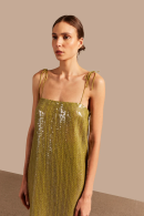 Solid Sequins Midi Dress