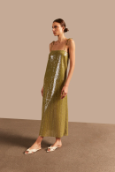 Solid Sequins Midi Dress