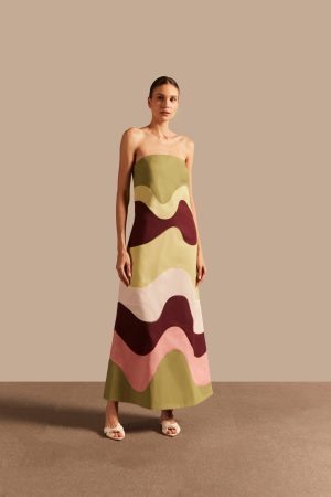 Giardino Solid Strapless Long Dress
