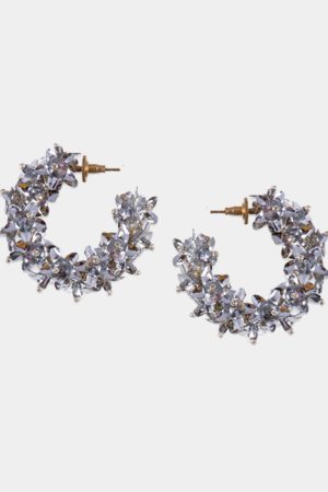 FLOWER HOOPS SMALL - Silver