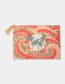 Palm Tree Sequins Pouch Pink