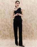 Cowl Neck Sleevless Top - Black