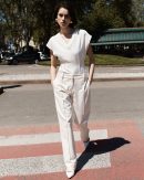Mid-rise Tailored Pants - Ivory