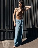 Mid-rise Stright Leg Washed Denim