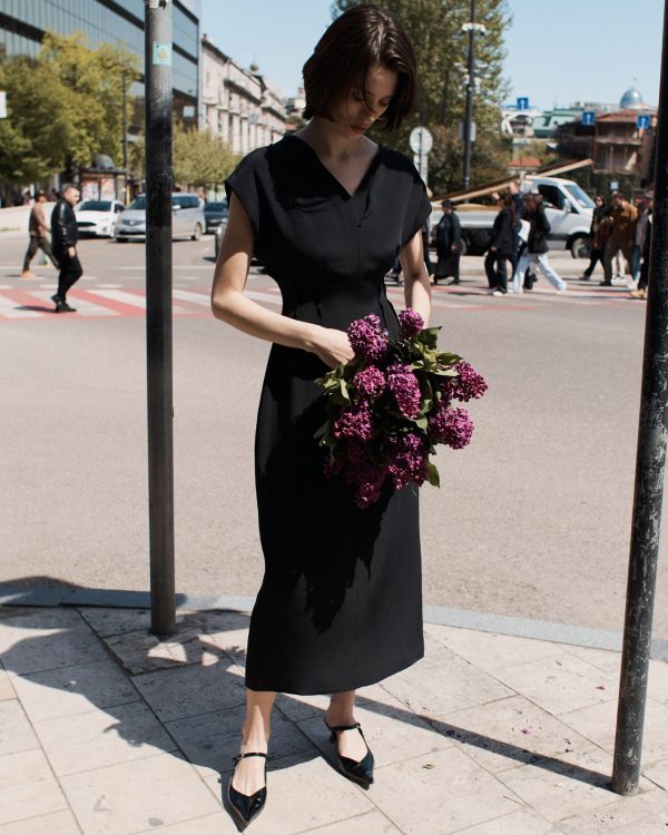 Kimono Style Dress - Black - Image 2