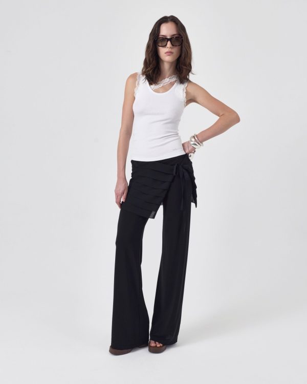 RIBBED TANK TOP WITH LACE TRIM NECKLINE - Image 2
