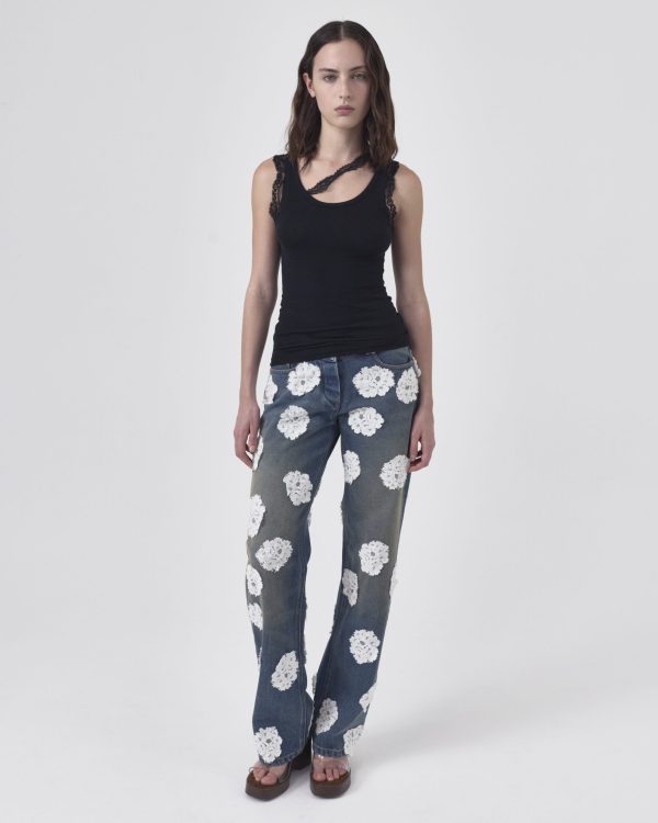 V-SHAPE WAIST DENIM JEANS