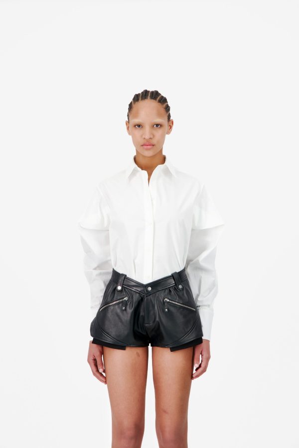 MUTTON SLEEVES SIGNATURE POPLIN SHIRT