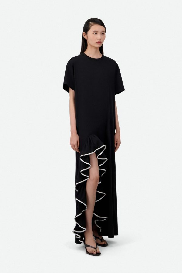 RUFLLE CUTOUT MAXI T-SHIRT DRESS - Image 2