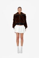 FAUX MINK BOMBER JACKET