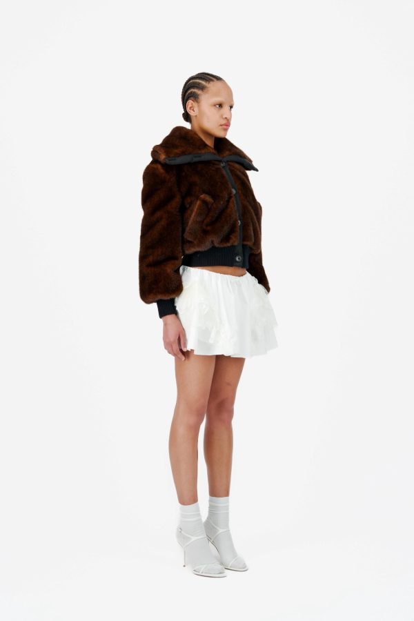 FAUX MINK BOMBER JACKET - Image 2