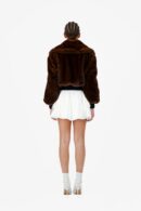 FAUX MINK BOMBER JACKET