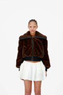 FAUX MINK BOMBER JACKET