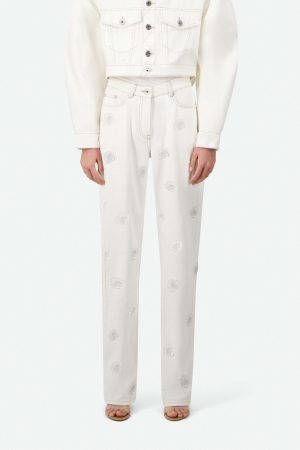 LACE PATCH WAIST JEANS