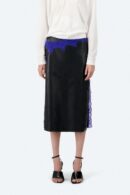 LEATHER MIDI SKIRT
