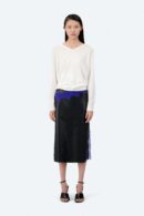 LEATHER MIDI SKIRT