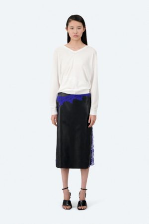 LEATHER MIDI SKIRT