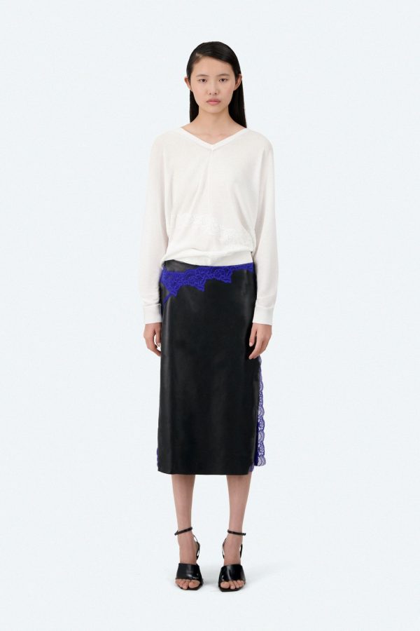 LEATHER MIDI SKIRT