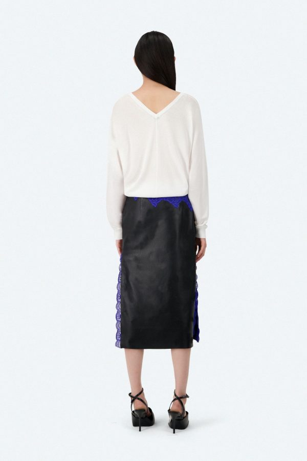 LEATHER MIDI SKIRT - Image 3