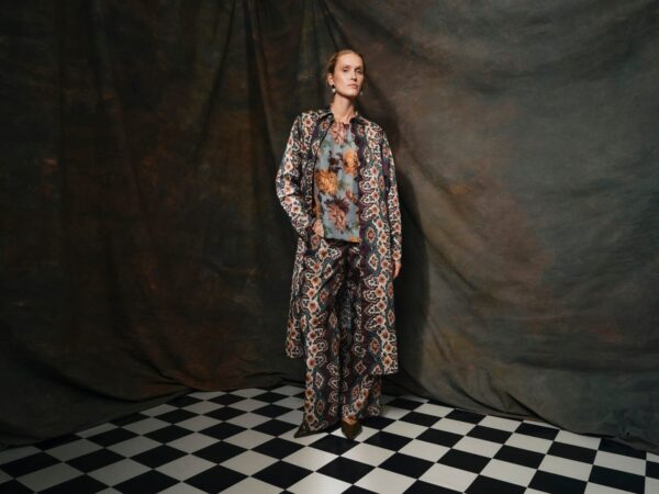 Catrin Cotton Pants - Geometric stripe - Image 4