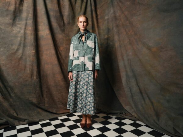 Cate Cotton Skirt - Emerald - Image 3