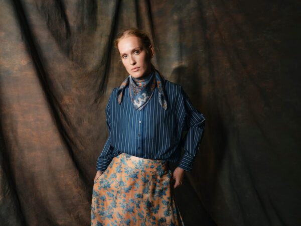 Cate Cotton Shirt- Blue Stripe