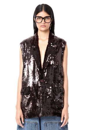 Laminated Double Lapel Blazer