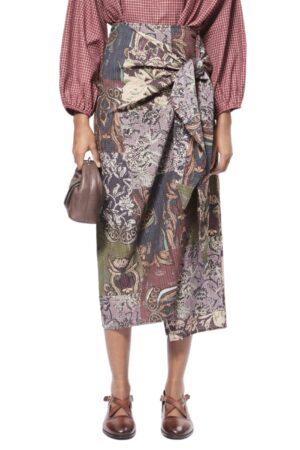 Multi print Wrap Skirt