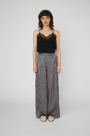 Striped Silk mid-waist pants