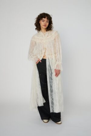 Sheer lace maxi cape dress
