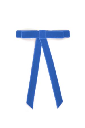 Strip" Velvet Bow - COBALT BLUE