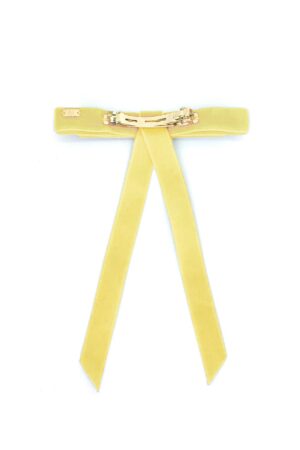 Strip" Velvet Bow - YELLOW
