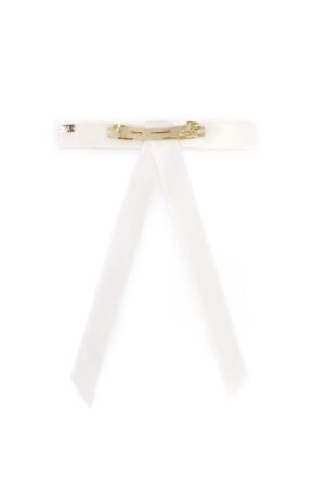Strip" Velvet Bow - OFF-WHITE