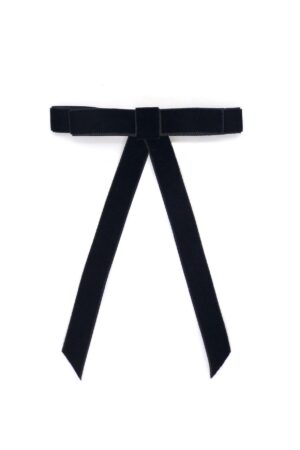 Strip" Velvet Bow - BLACK